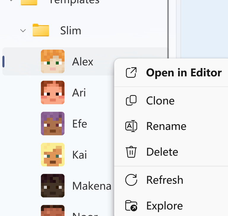 Skin list