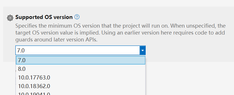 Supported OS Version