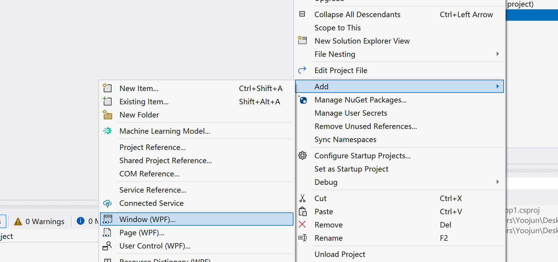 Add a new window file