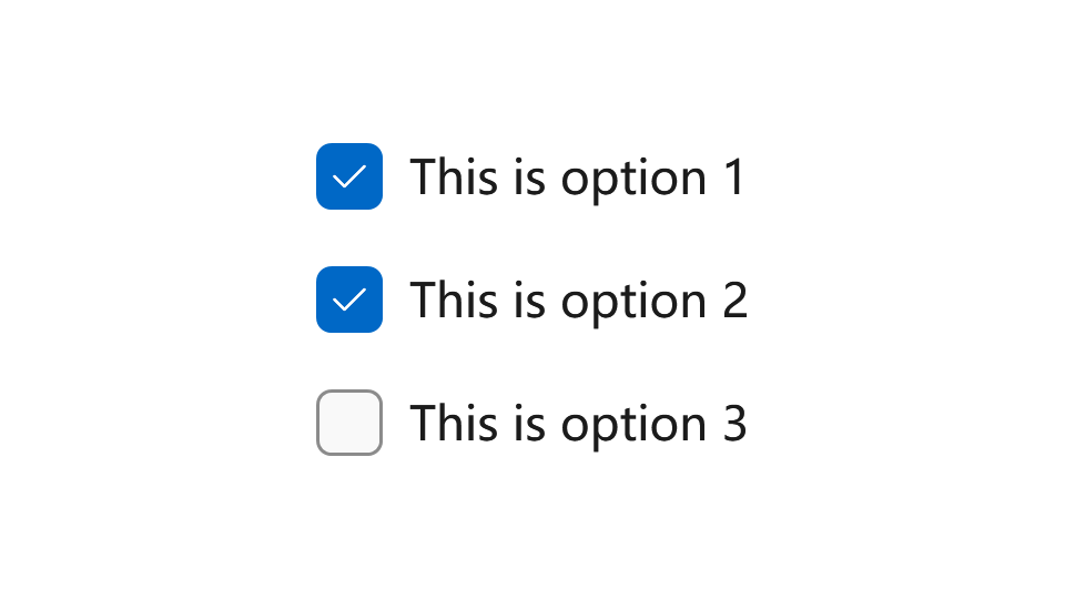 Selecting multiple options with check boxes
